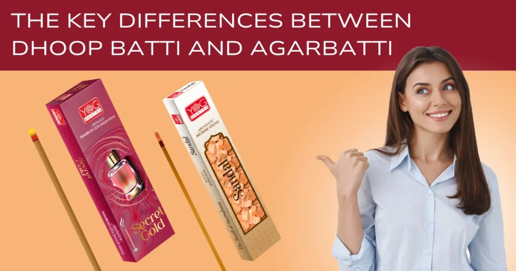 Dhoop Batti vs Agarbatti blog Poster
