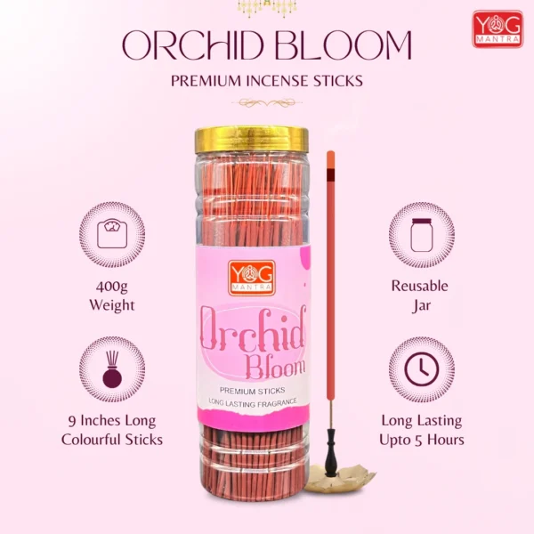 YogMantra Orchid Bloom Premium Incense Sticks (Pack of 1) - Image 2