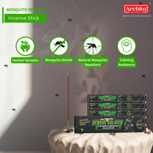 Archita Poojabatti Mosquito Repellent Incense Sticks - (Pack of 12) - Image 4