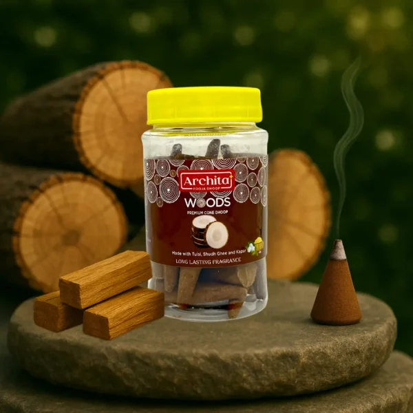 Archita Poojabatti Woods Premium Dhoop Cone Jar - 100 gm