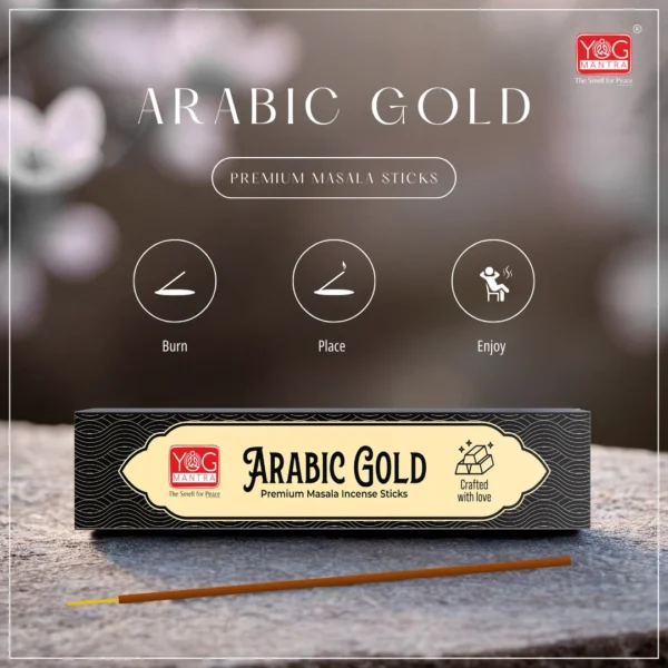 YogMantra Arabic Gold Premium Masala Incense Sticks (Pack of 1) - Image 4