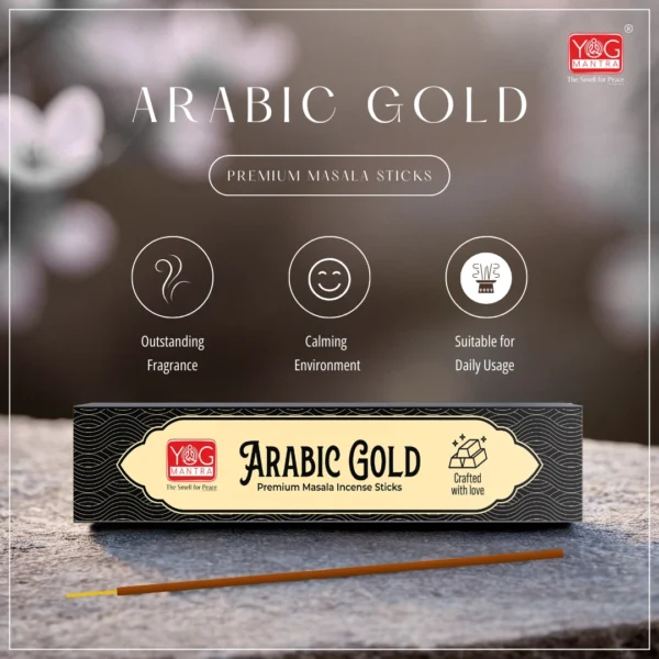 YogMantra Arabic Gold Premium Masala Incense Sticks (Pack of 1) - Image 5