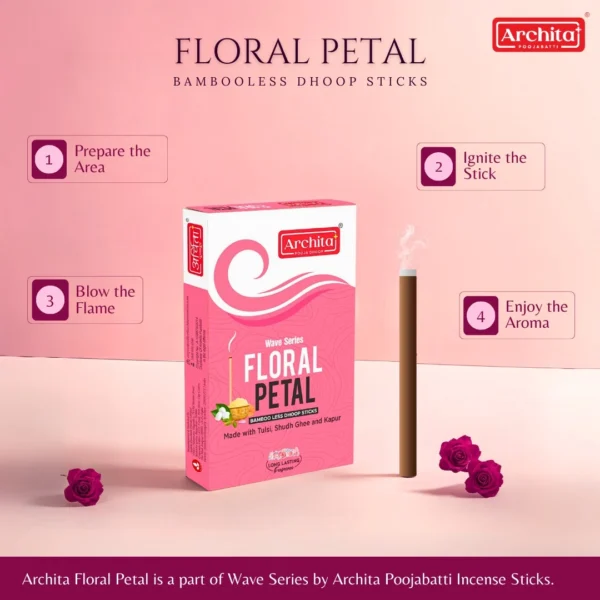 Archita Poojabatti Floral Petal Dhoop Stick - (Pack of 1) - Image 3