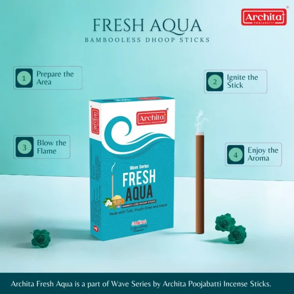 Archita Poojabatti  Fresh Aqua Dhoop Stick - (Pack of 1) - Image 5