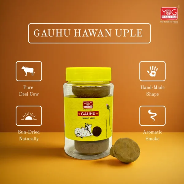 Yog Mantra Natural Cow Dung Uple - (Pack of 1) - Image 3