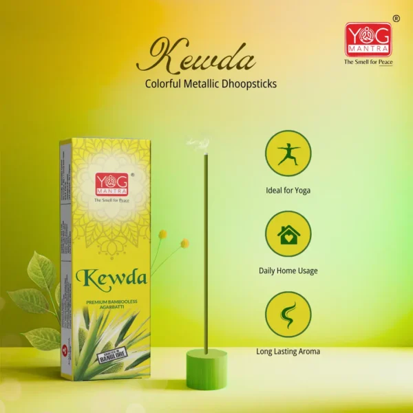YogMantra Kewda Metallic Dhoopsticks - (pack of 1) - Image 3