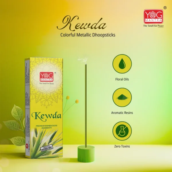 YogMantra Kewda Metallic Dhoopsticks - (pack of 1) - Image 4