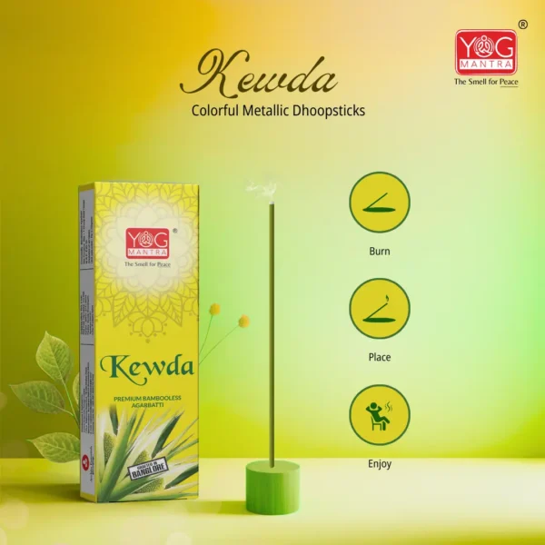 YogMantra Kewda Metallic Dhoopsticks - (pack of 1) - Image 5