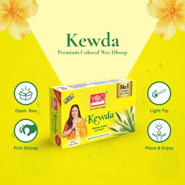 Yog Mantra Kewda Premium Colored Wet Dhoops - (pack of 12) - Image 2