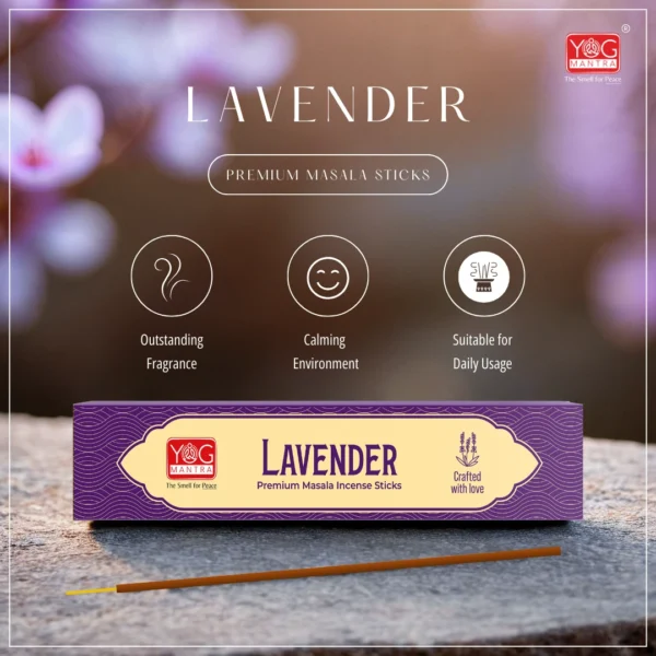 Yog Mantra Lavender Premium Masala Incense Sticks (Pack of 1) - Image 5