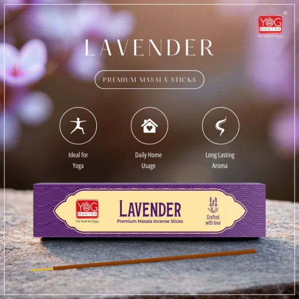 Yog Mantra Lavender Premium Masala Incense Sticks (Pack of 1) - Image 2
