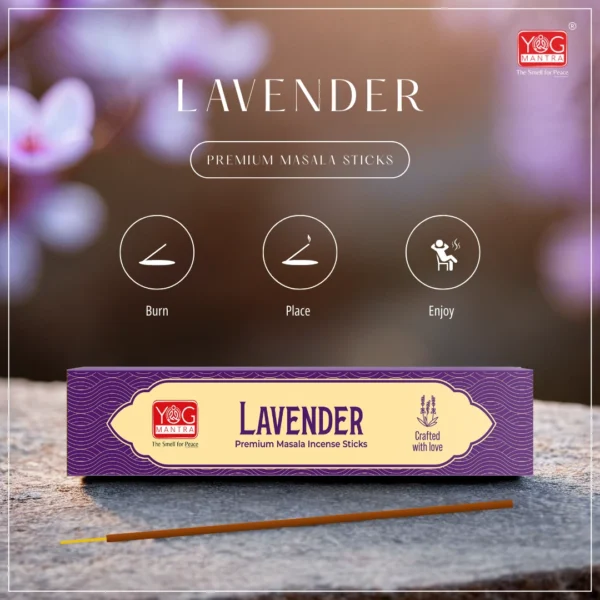Yog Mantra Lavender Premium Masala Incense Sticks (Pack of 1) - Image 4