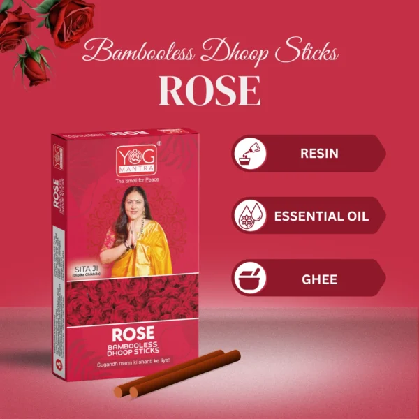 YogMantra Dhoopsticks Rose -(pack of 12) - Image 2