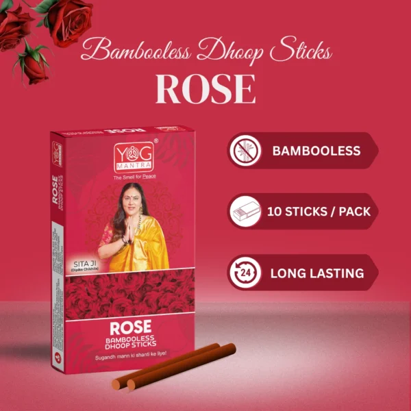 YogMantra Dhoopsticks Rose -(pack of 12) - Image 3