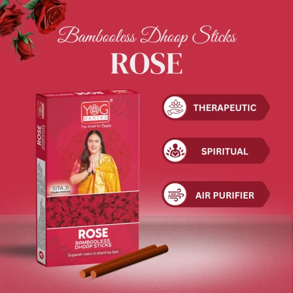 YogMantra Dhoopsticks Rose -(pack of 12) - Image 4