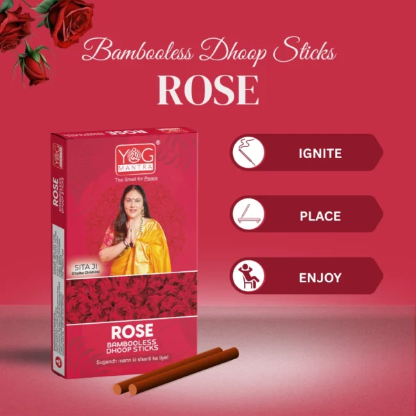 YogMantra Dhoopsticks Rose -(pack of 12) - Image 5