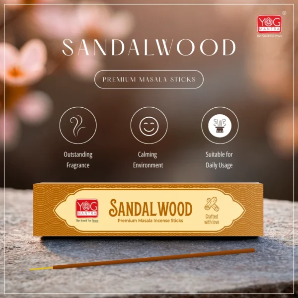 Yog Mantra Sandalwood Premium Masala Incense Sticks (Pack of 1) - Image 2