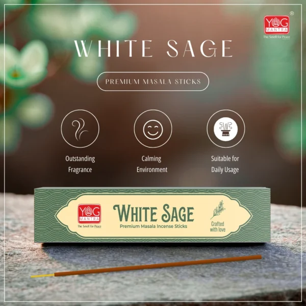 Yog Mantra White Sage Premium Masala Incense Sticks (Pack of 1) - Image 4